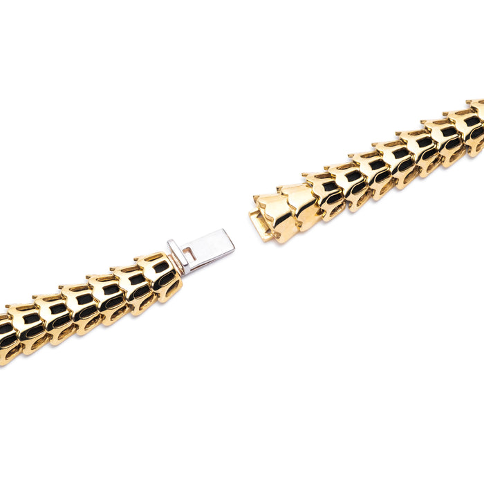 Yilan Diamond Pavé Onyx, Yellow Gold, Wrap Necklace