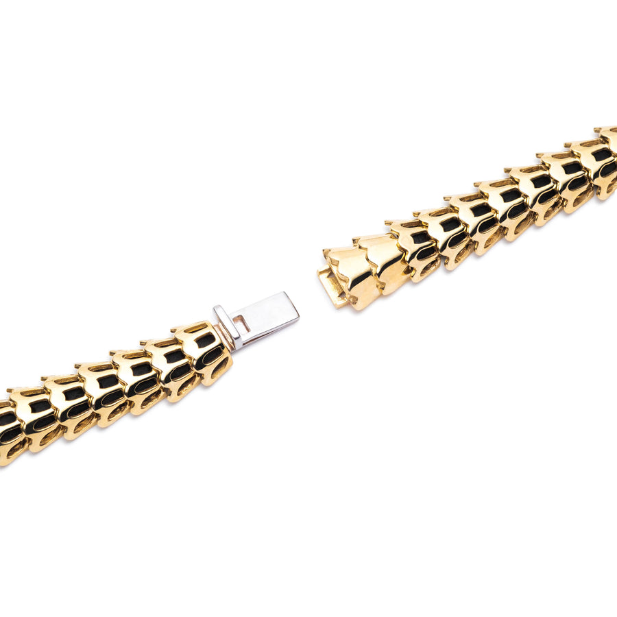 Yilan Diamond Pavé Onyx Gold Wrap Necklace