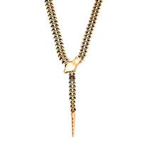 Yilan Diamond Pavé Onyx, Yellow Gold, Wrap Necklace