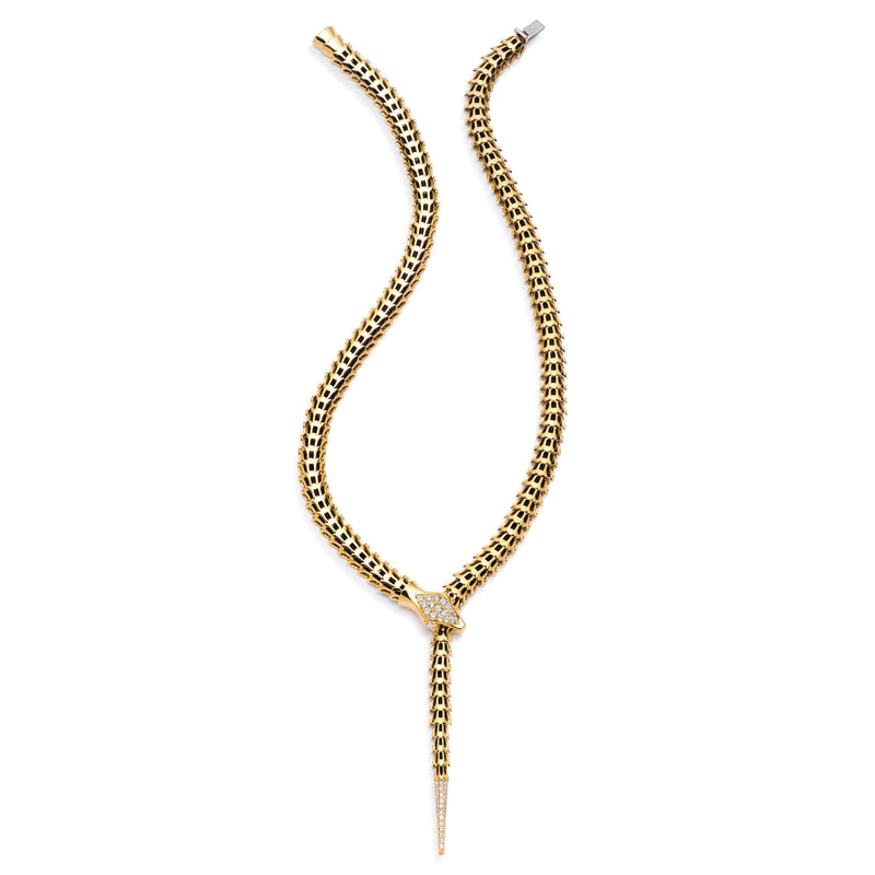 Yilan Diamond Pavé Onyx Gold Wrap Necklace
