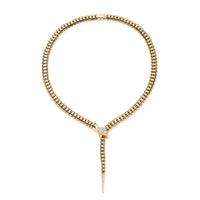 Yilan Diamond Pavé Onyx, Yellow Gold, Wrap Necklace