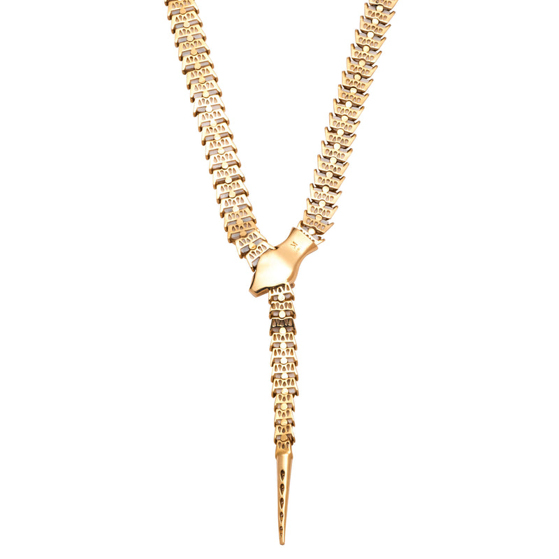 Yilan Diamond Pavé White Agate Gold Wrap Necklace