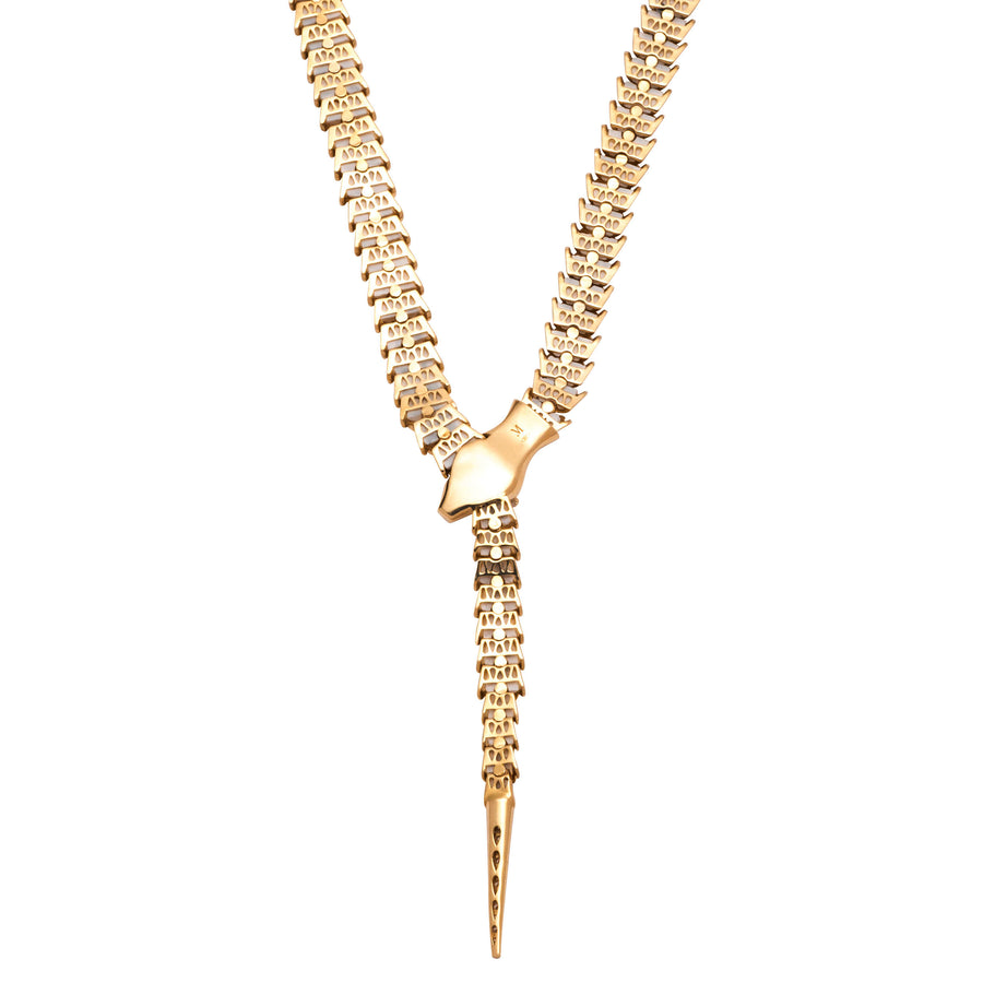Yilan Diamond Pavé White Agate Gold Wrap Necklace