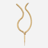 Yilan Diamond Pavé White Agate, Yellow Gold, Wrap Necklace