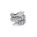 Yilan Diamond Pavé White Agate Gold Wrap Ring