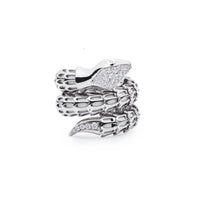 Yilan Diamond Pavé White Agate, White Gold, Wrap Ring