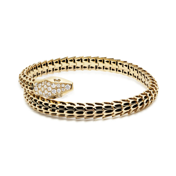 Yilan Diamond Pavé Onyx Single Gold Wrap Bracelet