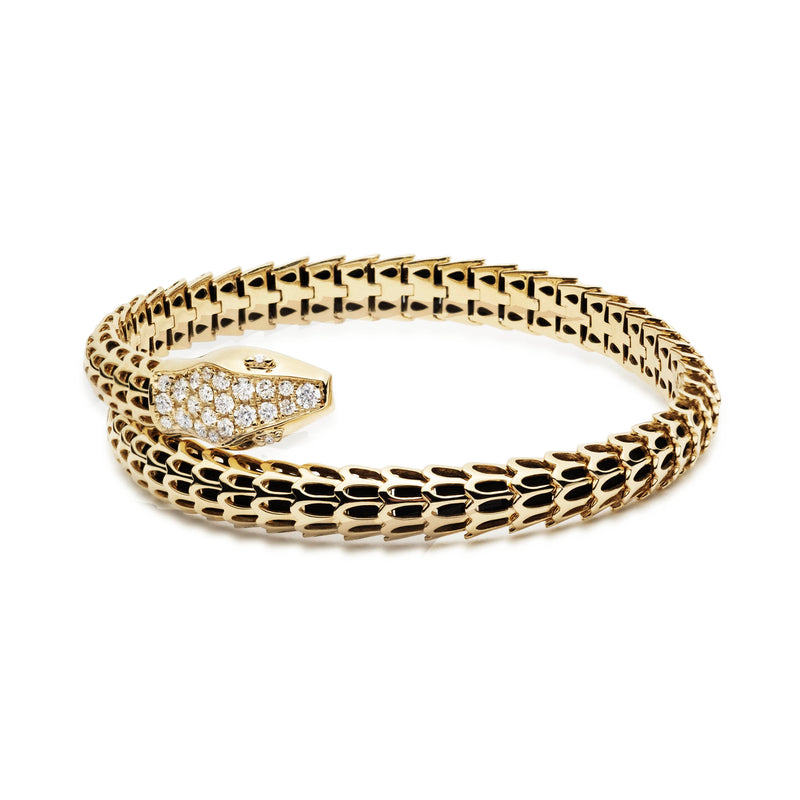 Yilan Diamond Pavé Onyx Single Gold Wrap Bracelet