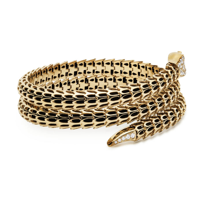 Yilan Diamond Pavé Onyx, Yellow Gold, Wrap Bracelet