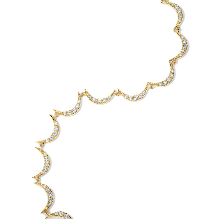 Crescent Diamond Bracelet, Yellow Gold