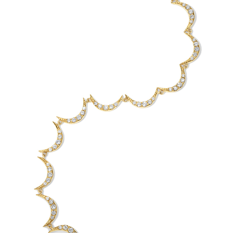 Crescent Gold Diamond Bracelet