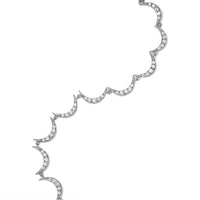 Crescent Diamond Bracelet, White Gold