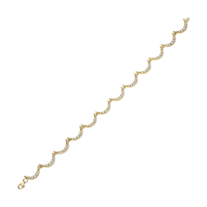 Crescent Diamond Bracelet, Yellow Gold