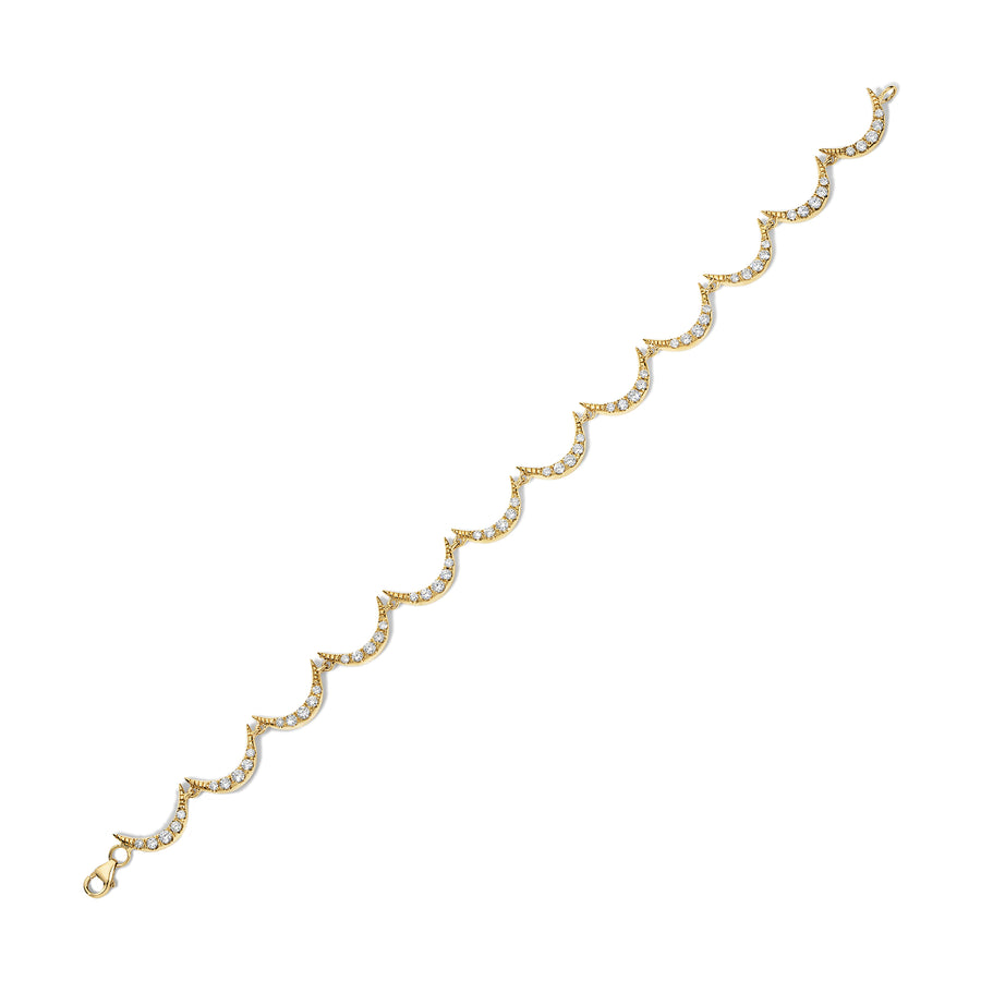 Crescent Gold Diamond Bracelet