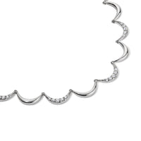 Crescent Diamond Collar Necklace, White Gold