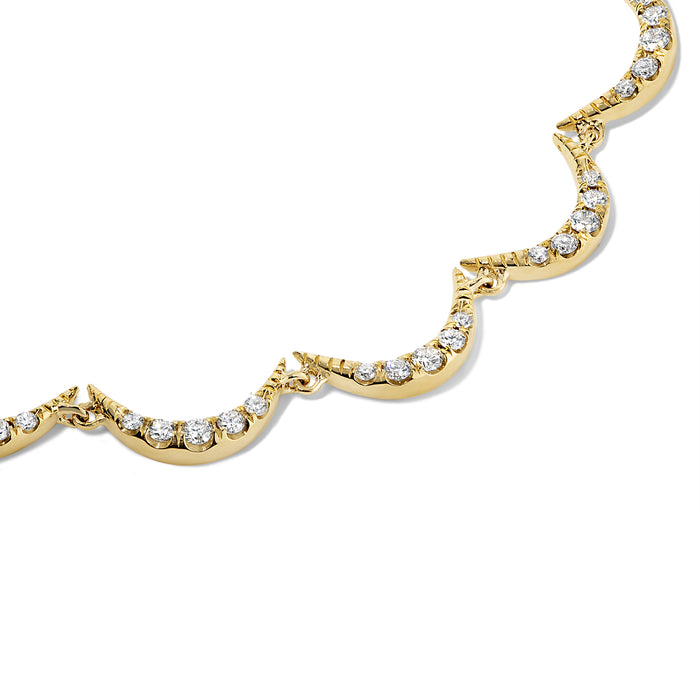 Crescent Diamond Bracelet, Yellow Gold