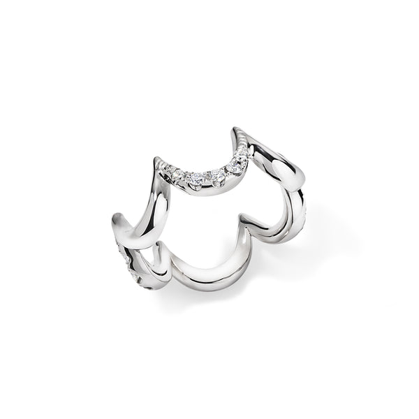 Crescent Gold Diamond Ring