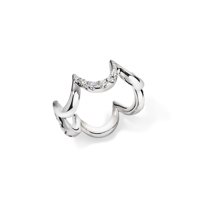 Crescent Gold Diamond Ring