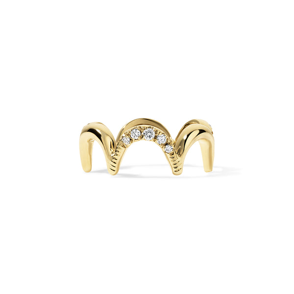 Crescent Gold Diamond Ring