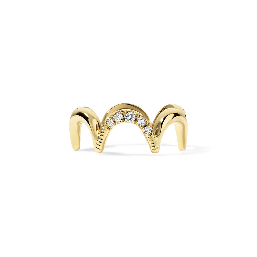 Crescent Gold Diamond Ring