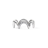 Crescent Diamond Ring, White Gold