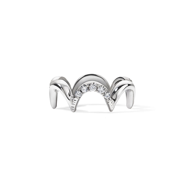 Crescent Gold Diamond Ring