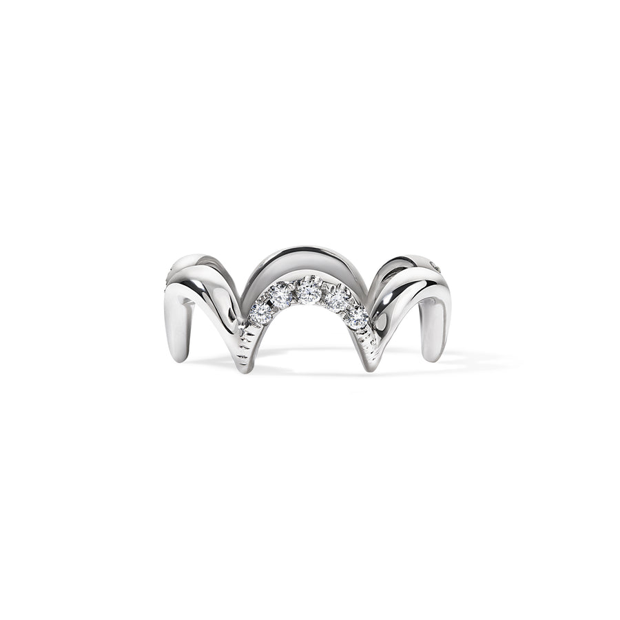 Crescent Gold Diamond Ring