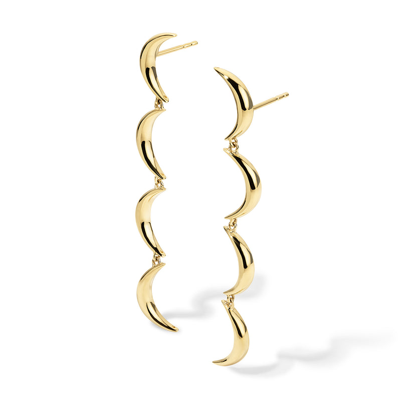 Crescent Gold Drop Earrings