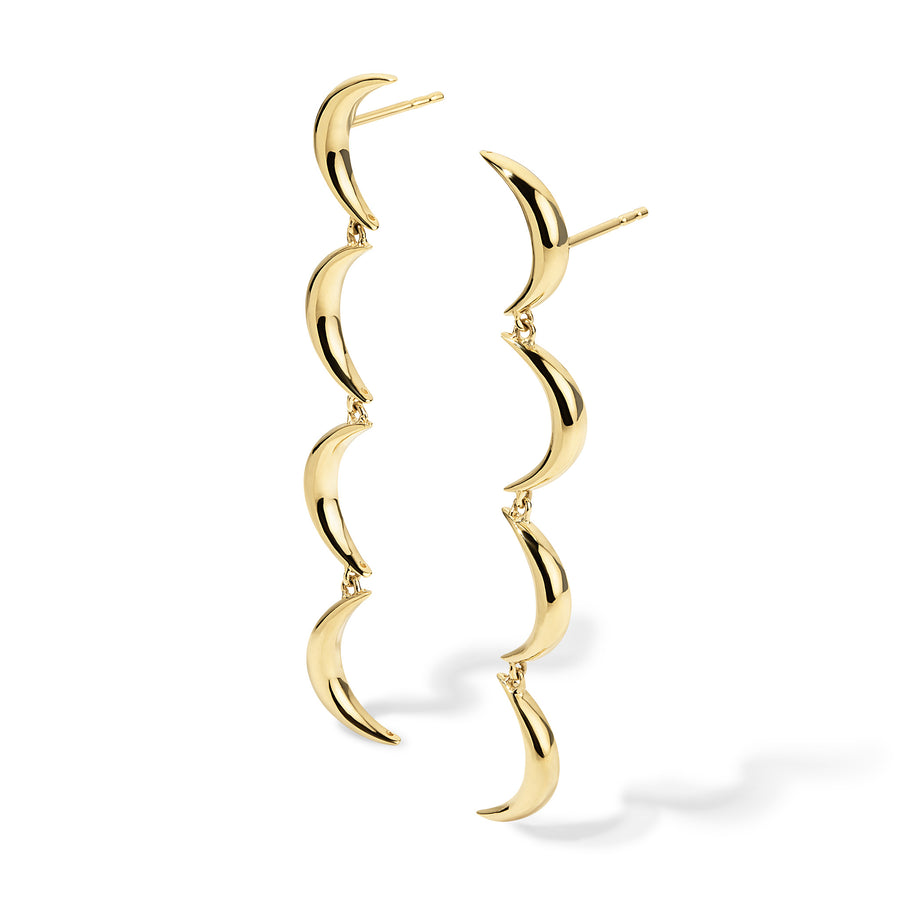 Crescent Gold Drop Earrings