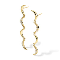 Crescent Diamond Drop Earrings