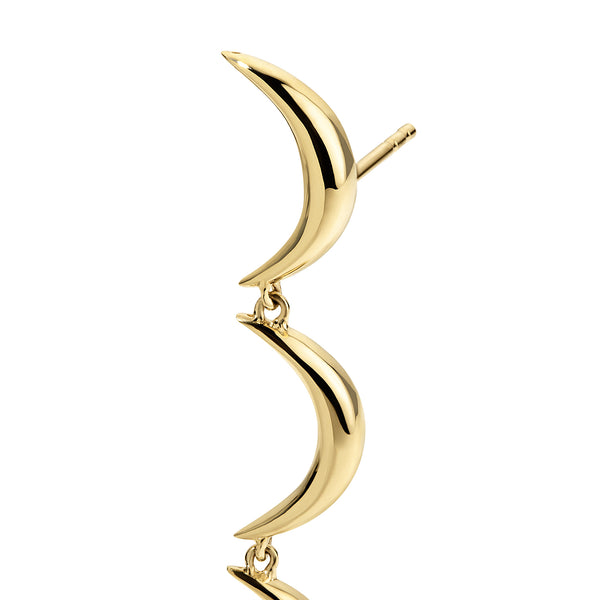 Crescent Gold Drop Earrings