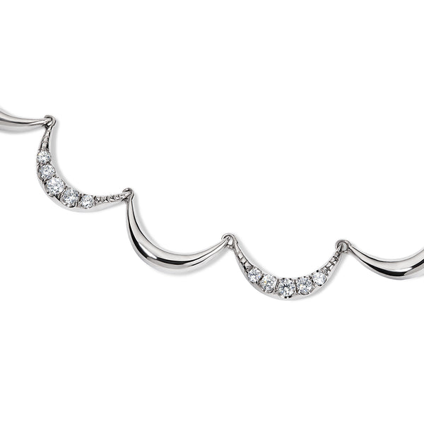 Crescent Gold Diamond Collar Necklace