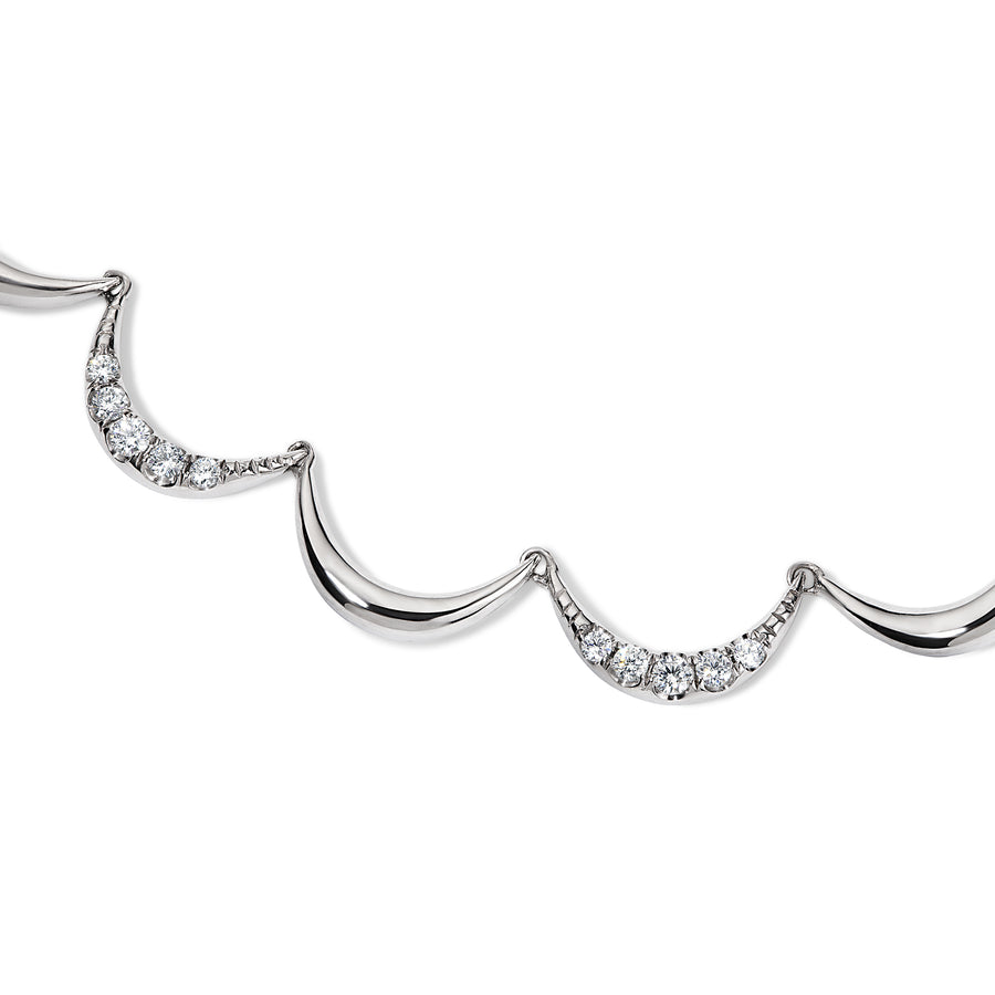 Crescent Gold Diamond Collar Necklace
