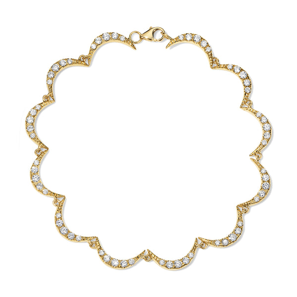Crescent Gold Diamond Bracelet