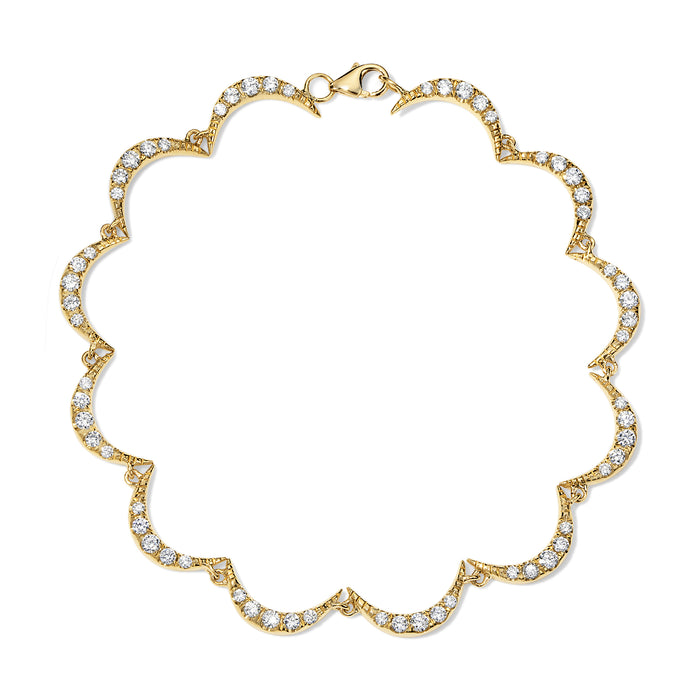 Crescent Diamond Bracelet, Yellow Gold
