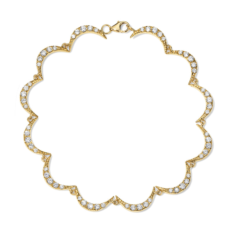 Crescent Gold Diamond Bracelet