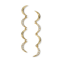 Crescent Diamond Drop Earrings, Yellow Gold