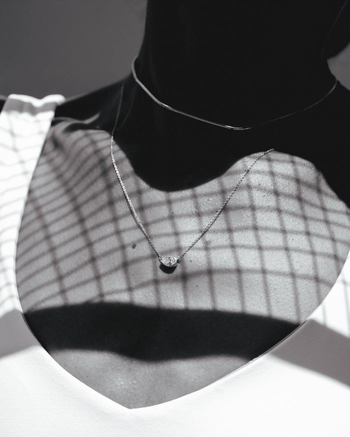 Pear Diamond Bezel Pendant