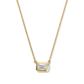 Emerald cut Diamond Bezel Pendant