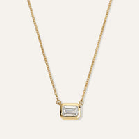 Emerald cut Diamond Bezel Pendant_3