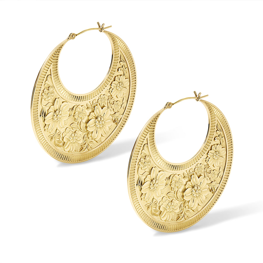 Sabra Qamar Gold Boba Hoop Earrings