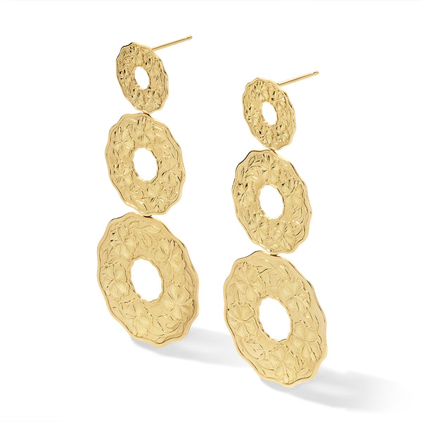 Sabra Coin Drop Gold Earrings