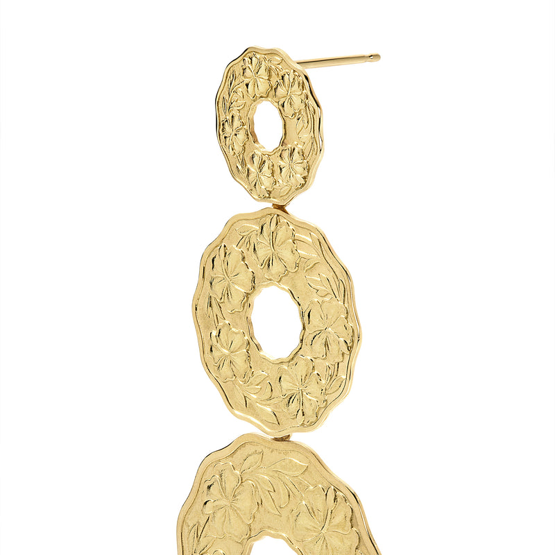 Sabra Coin Drop Gold Earrings