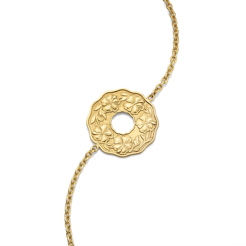 Sabra Single Coin Gold Bracelet