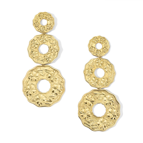 Sabra Coin Drop Gold Earrings