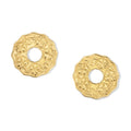 Sabra Coin Gold Stud Earrings