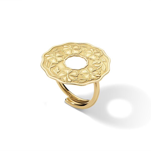 Sabra Coin Gold Ring