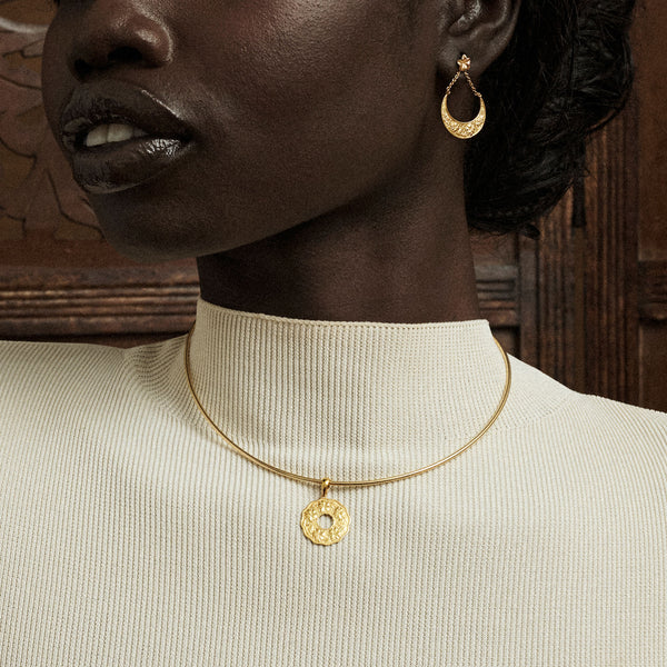Sabra Coin Omega Gold Chain Necklace