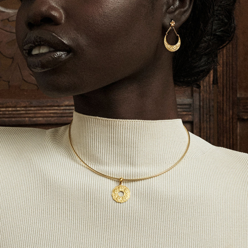 Sabra Coin Omega Gold Chain Necklace