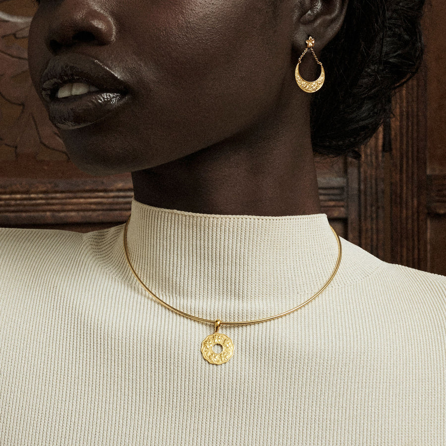 Sabra Coin Omega Gold Chain Necklace